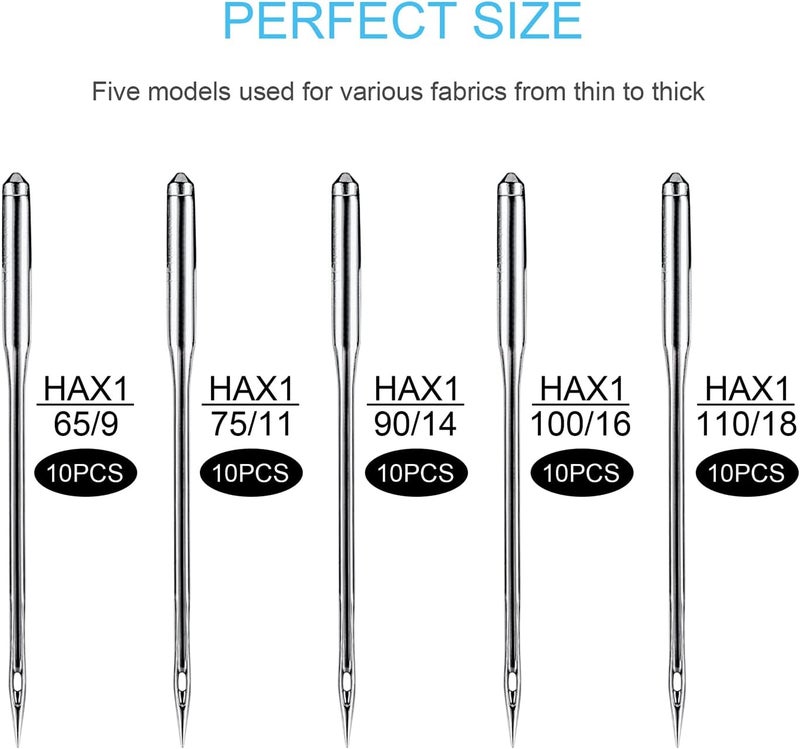 kidoom Sewing Machine Needles, 20 PCS Universal Sewing Machine Needle, Compatible with Singer, Brother, Janome, Varmax, Size HAX1 75/11, 90/14 - Image 2